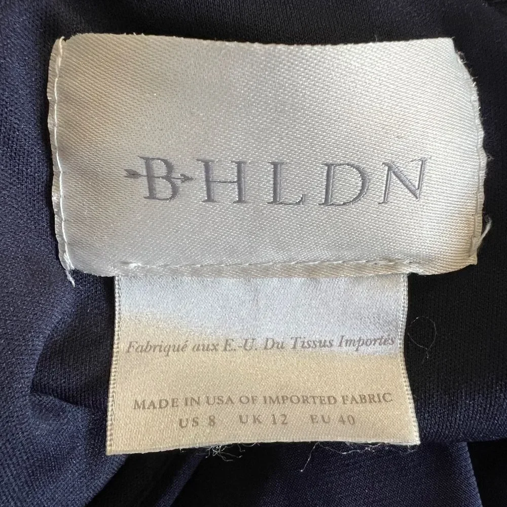 BHLDN Navy Faux Wrap Maxi Gown Short Sleeve Wedding Guest Formal Dress 8 - Picture 7 of 7